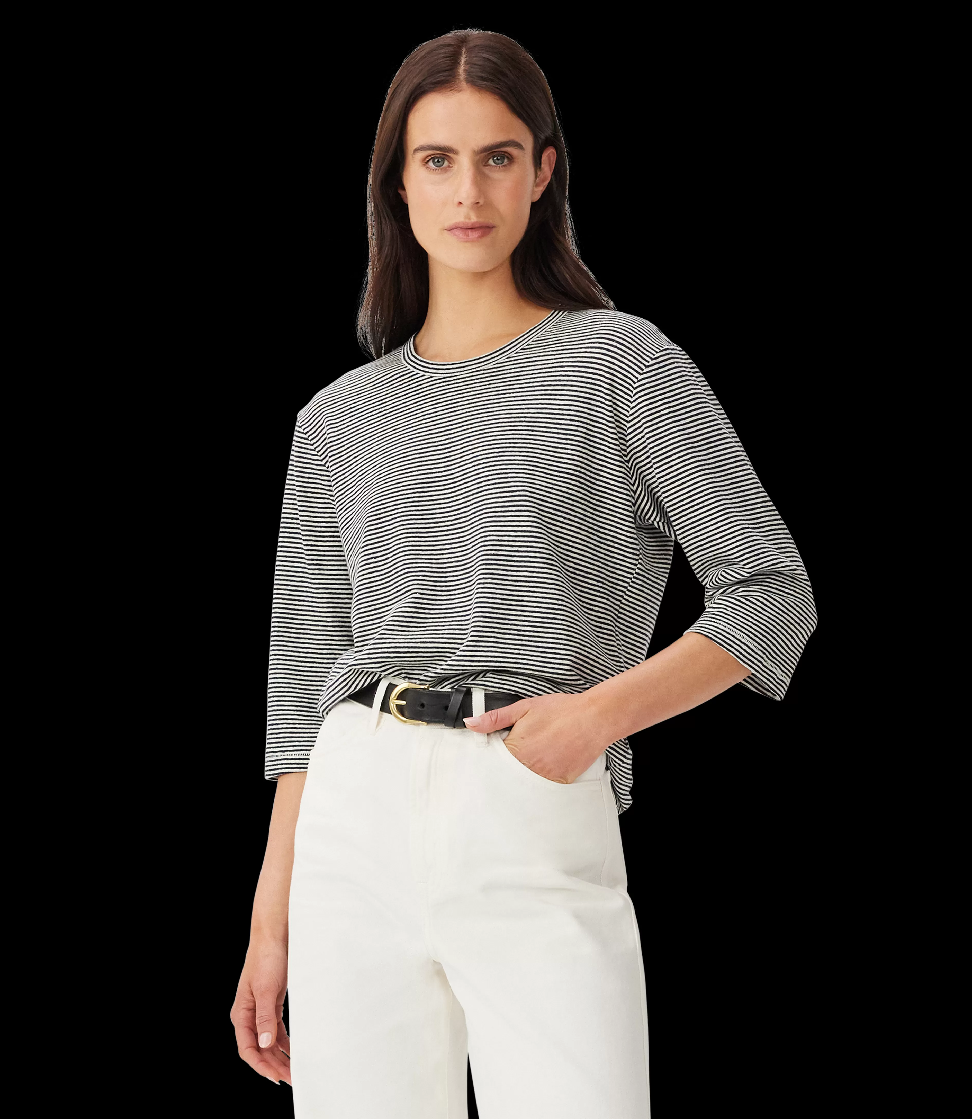 Cheap Heritage 1/2 sleeve linen tee Women T-shirts