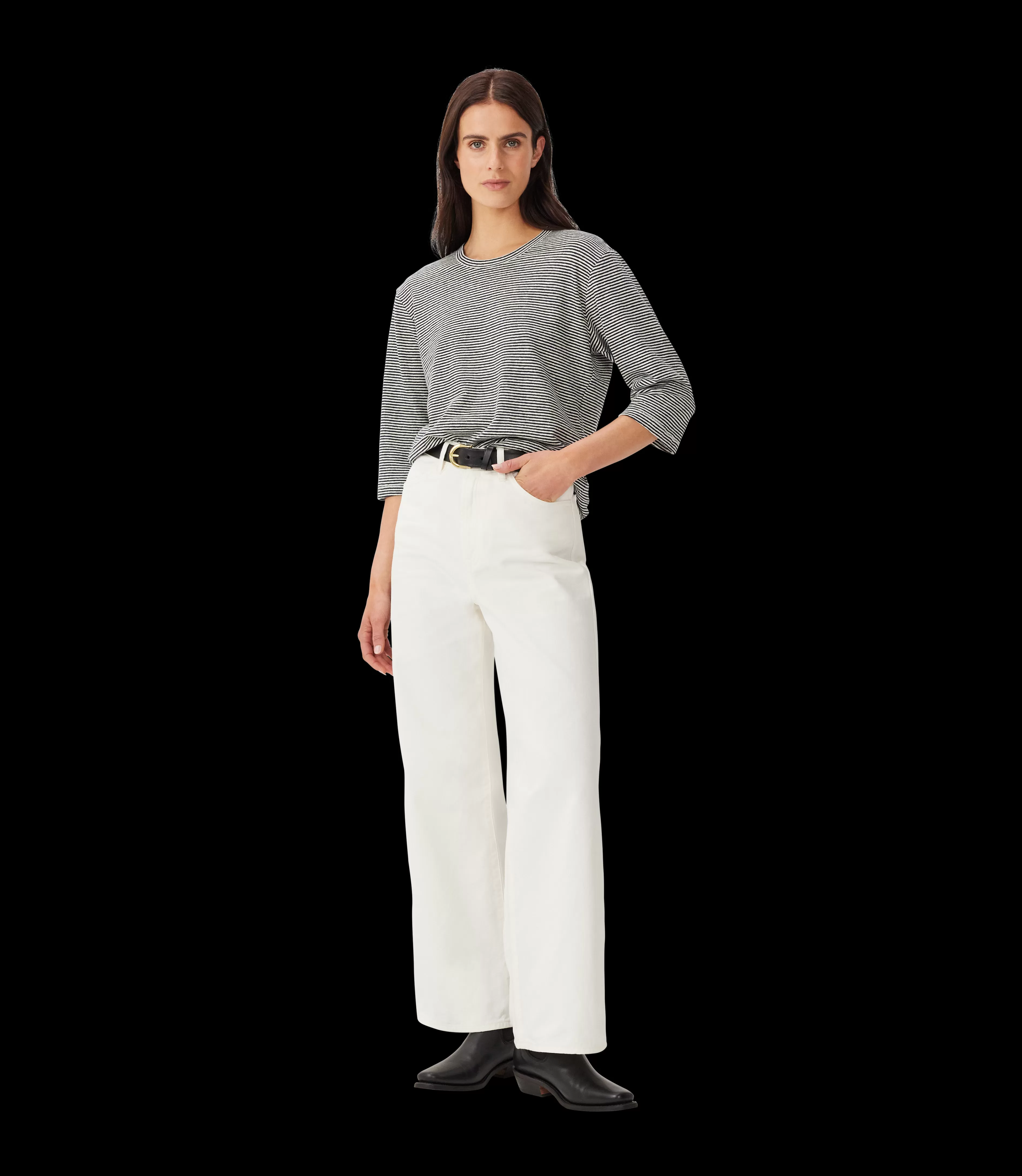 Cheap Heritage 1/2 sleeve linen tee Women T-shirts